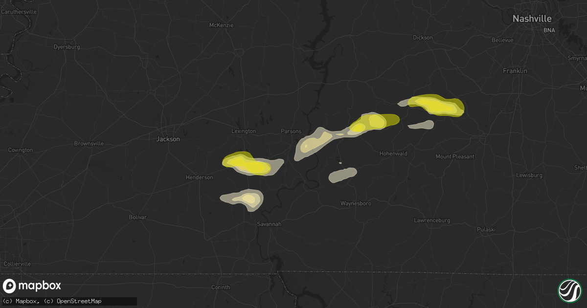 Hail map in Decaturville, TN on September 5, 2025
