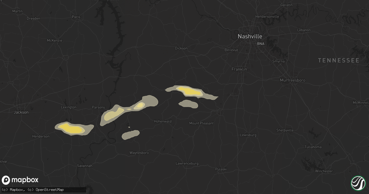Hail map in Duck River, TN on September 5, 2025