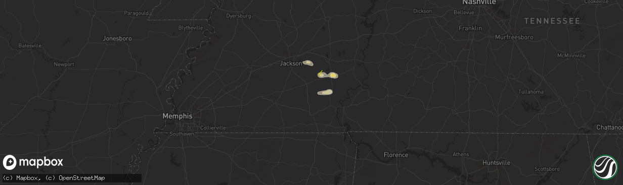 Hail map in Finger, TN on September 5, 2025