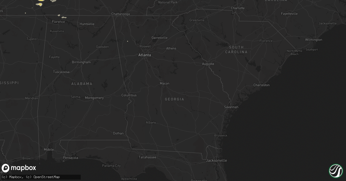 Hail map in Georgia on September 5, 2025