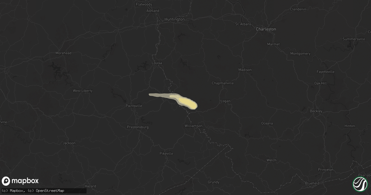 Hail map in Kermit, WV on September 5, 2025