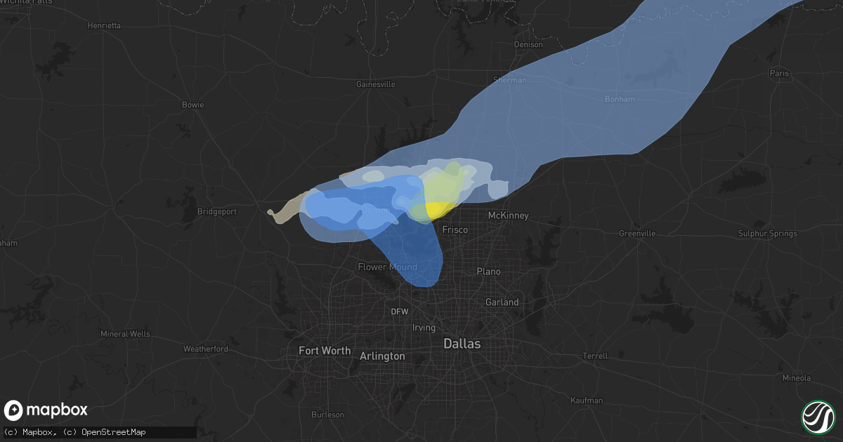 Hail map in Little Elm, TX on September 5, 2025