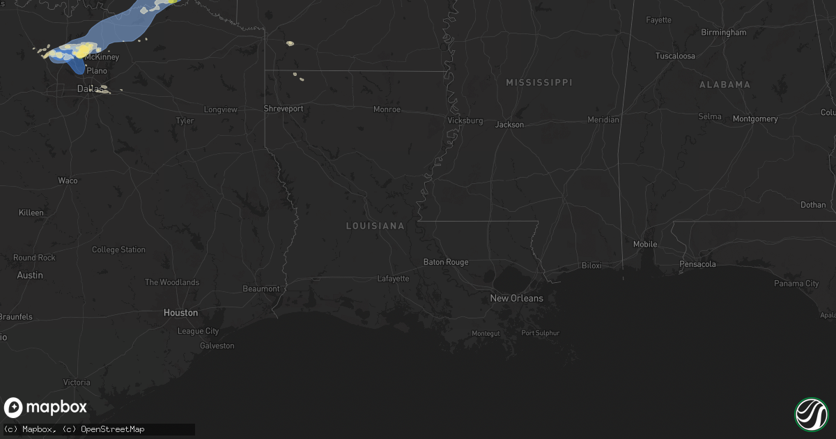 Hail map in Louisiana on September 5, 2025