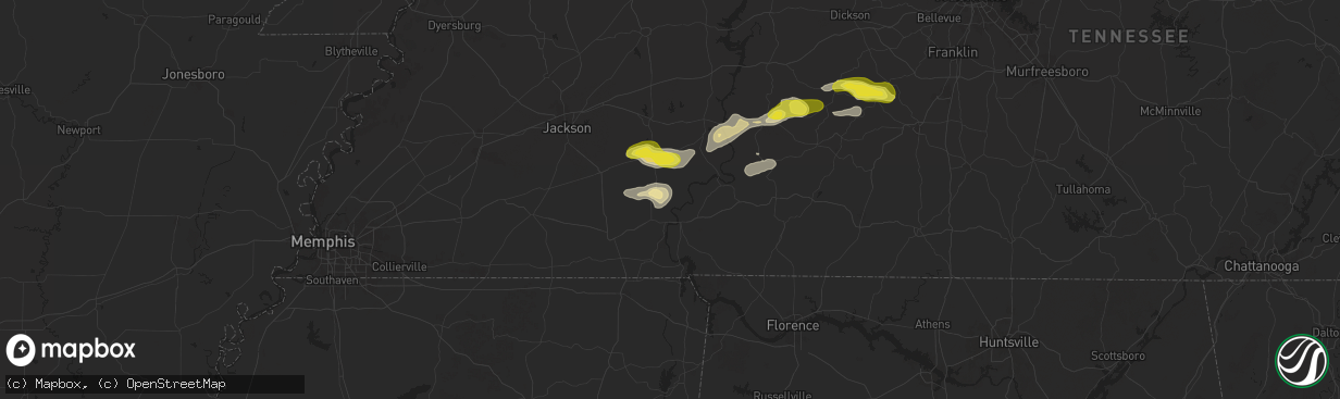 Hail map in Morris Chapel, TN on September 5, 2025