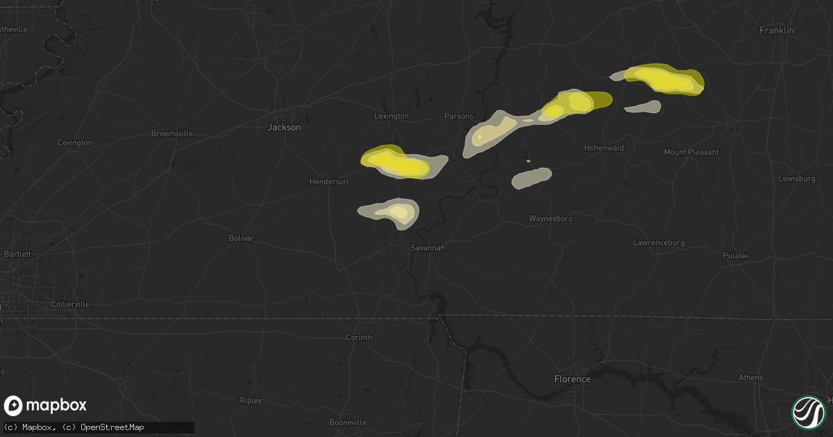 Hail map in Morris Chapel, TN on September 5, 2025