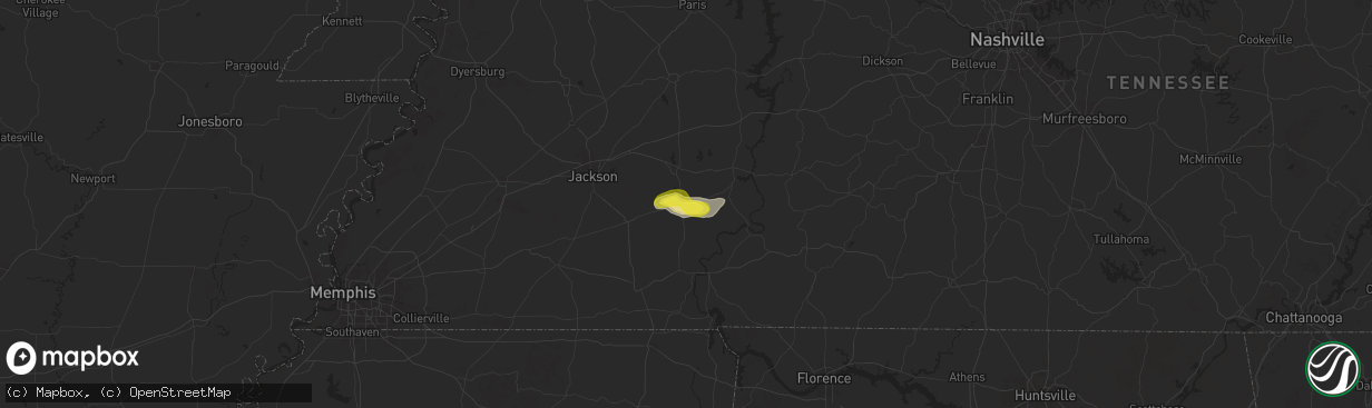 Hail map in Reagan, TN on September 5, 2025