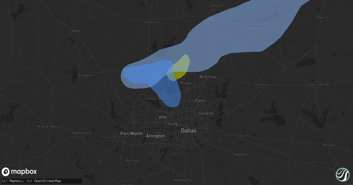 Hail map in The Colony, TX on September 5, 2025