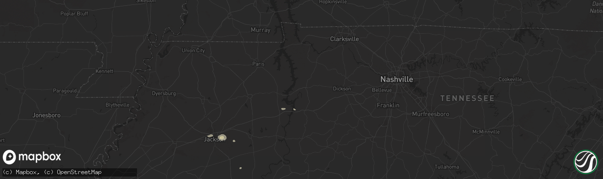 Hail map in Waverly, TN on September 5, 2025