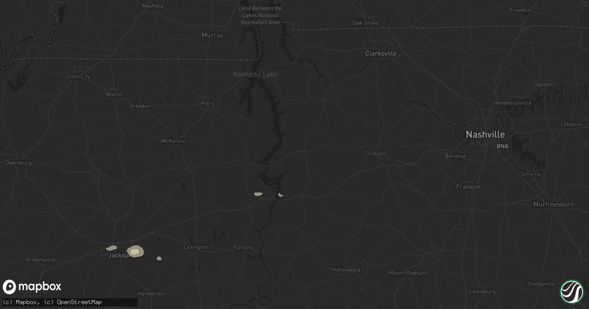 Hail map in Waverly, TN on September 5, 2025