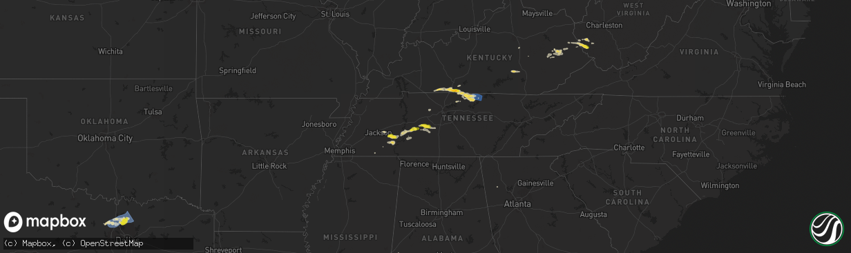Hail map on September 5, 2025
