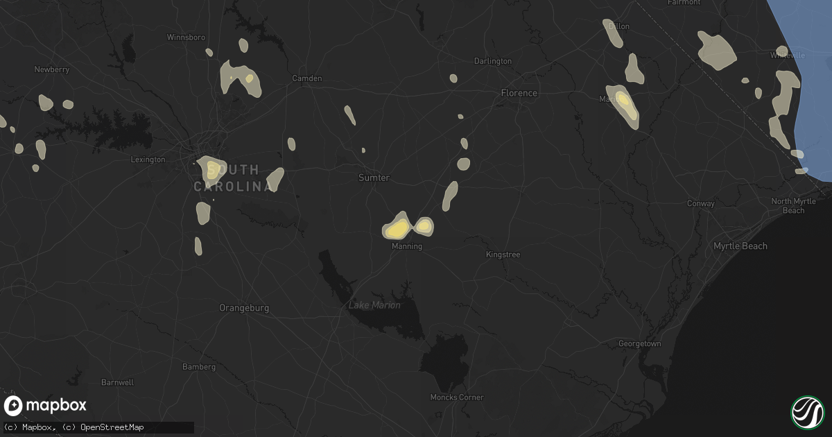 Hail map in Alcolu, SC on September 5, 2026
