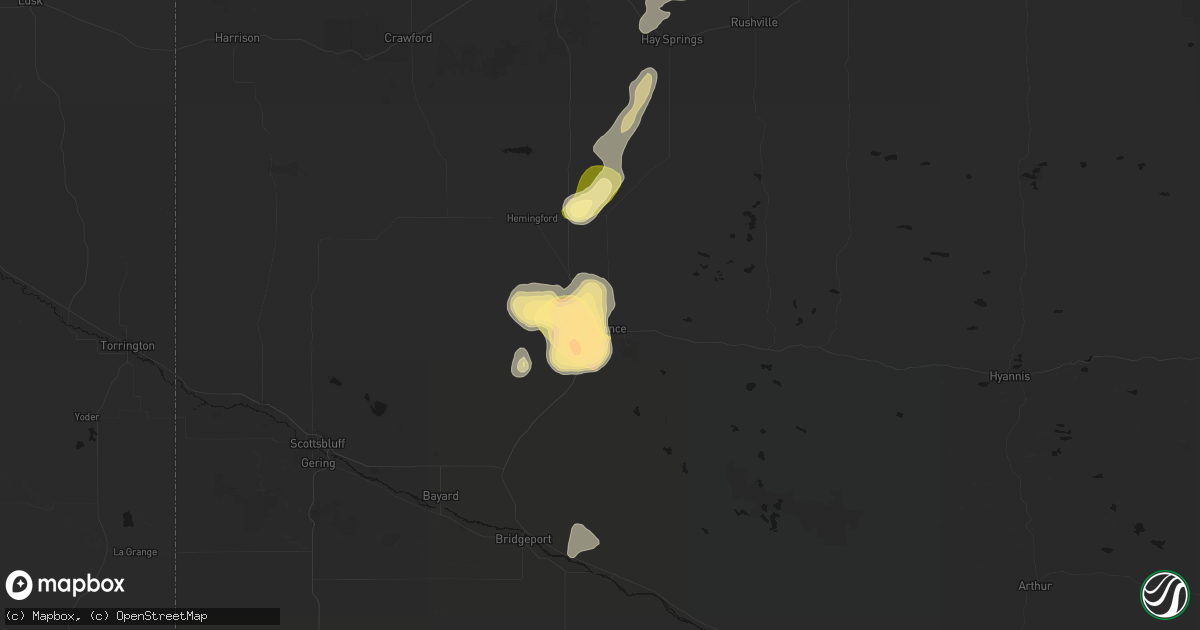 Hail map in Alliance, NE on September 5, 2026