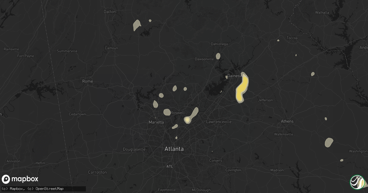 Hail map in Alpharetta, GA on September 5, 2026