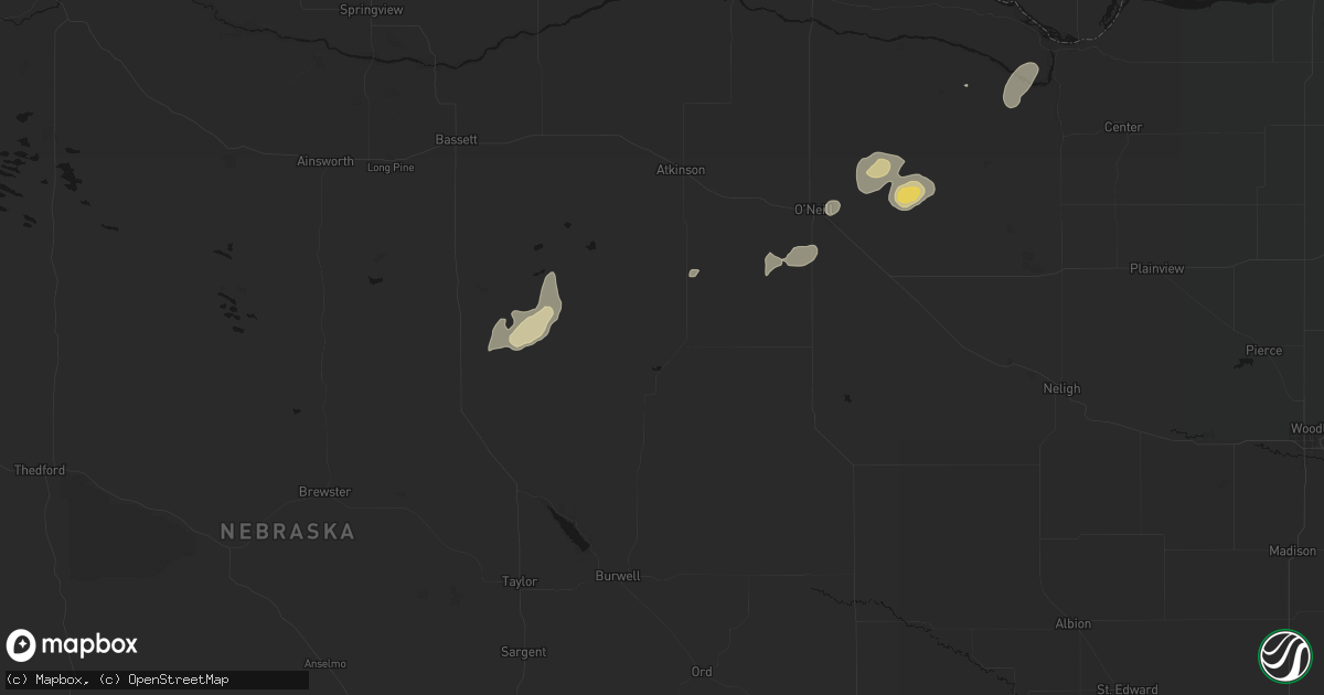 Hail map in Amelia, NE on September 5, 2026