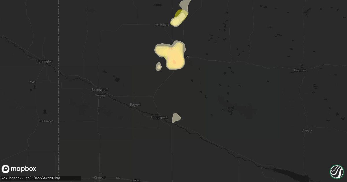 Hail map in Angora, NE on September 5, 2026