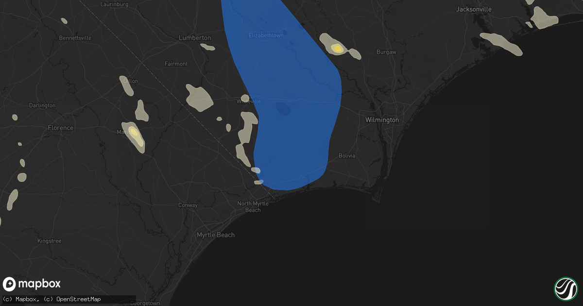 Hail map in Ash, NC on September 5, 2026