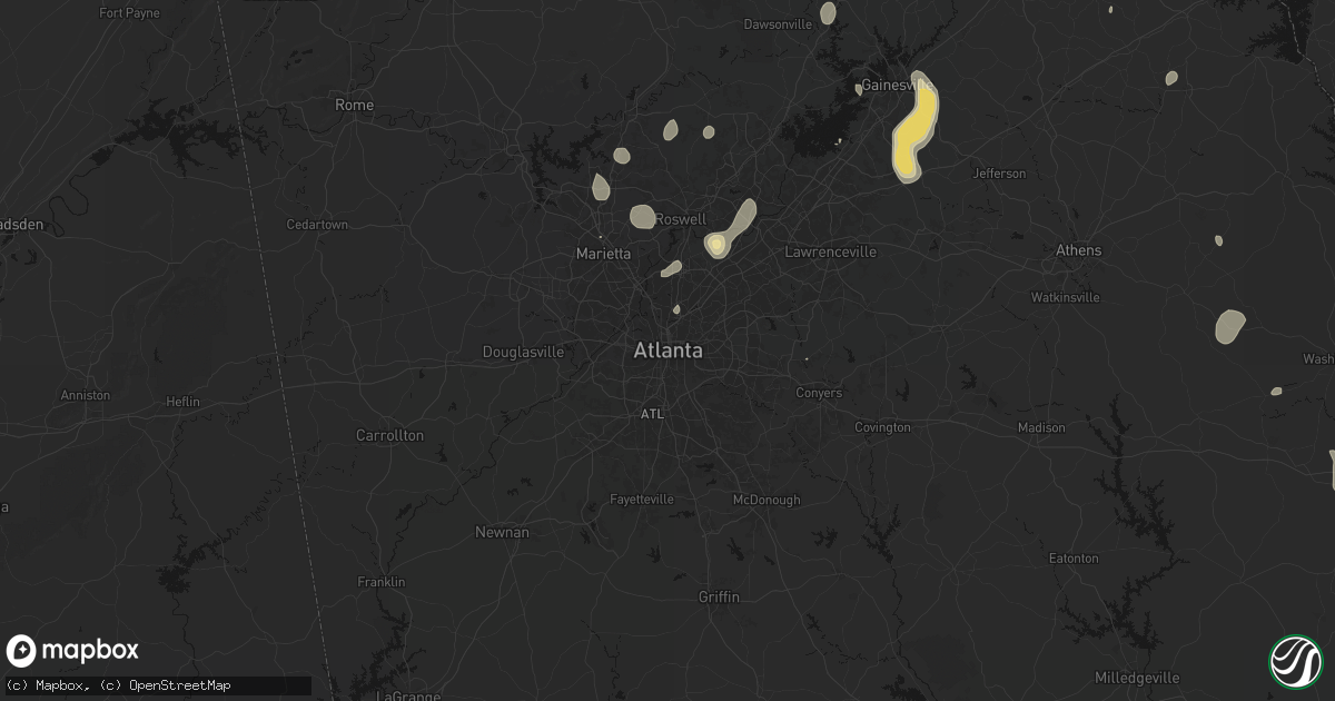 Hail map in Atlanta, GA on September 5, 2026