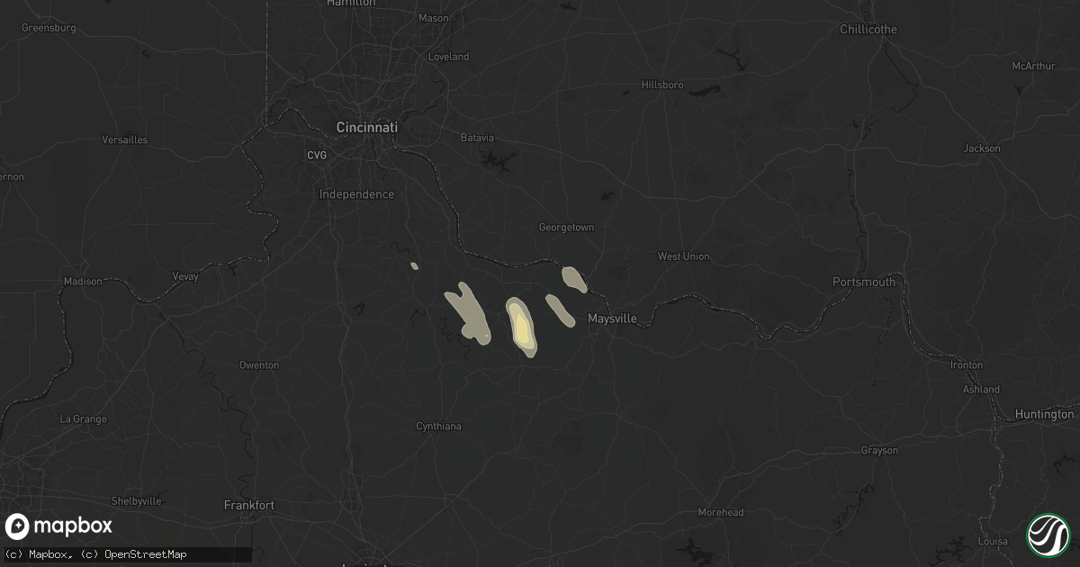 Hail map in Augusta, KY on September 5, 2026