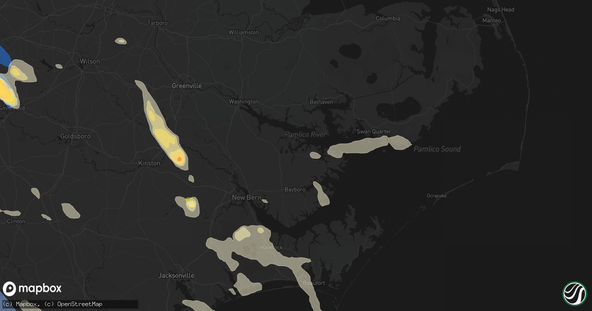Hail map in Aurora, NC on September 5, 2026