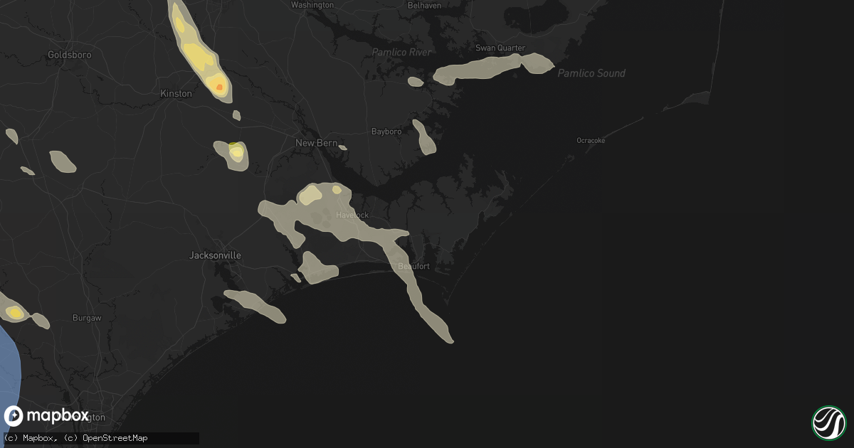 Hail map in Beaufort, NC on September 5, 2026