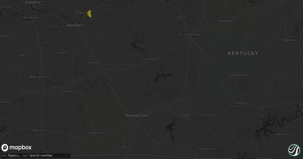 Hail map in Bee Spring, KY on September 5, 2026
