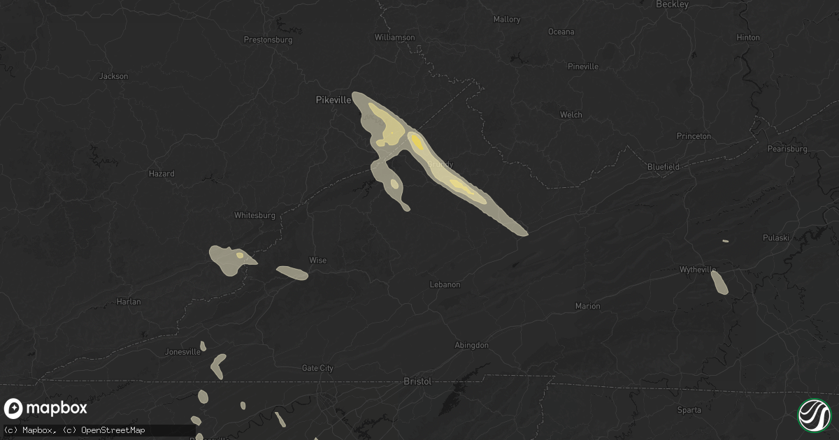 Hail map in Bee, VA on September 5, 2026