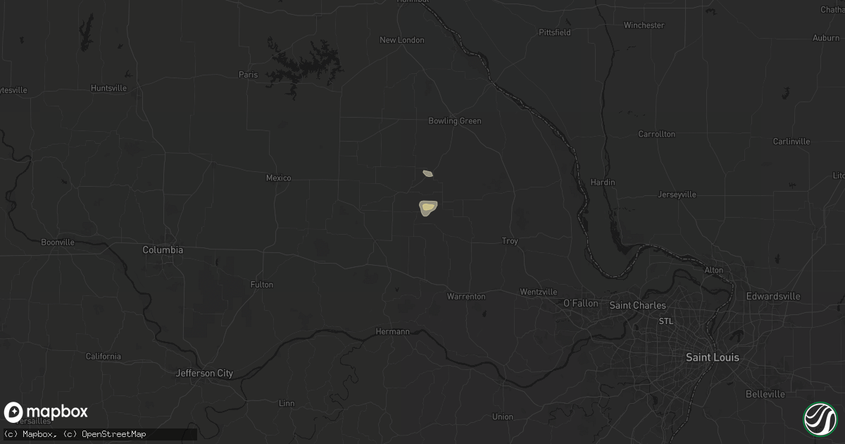 Hail map in Bellflower, MO on September 5, 2026