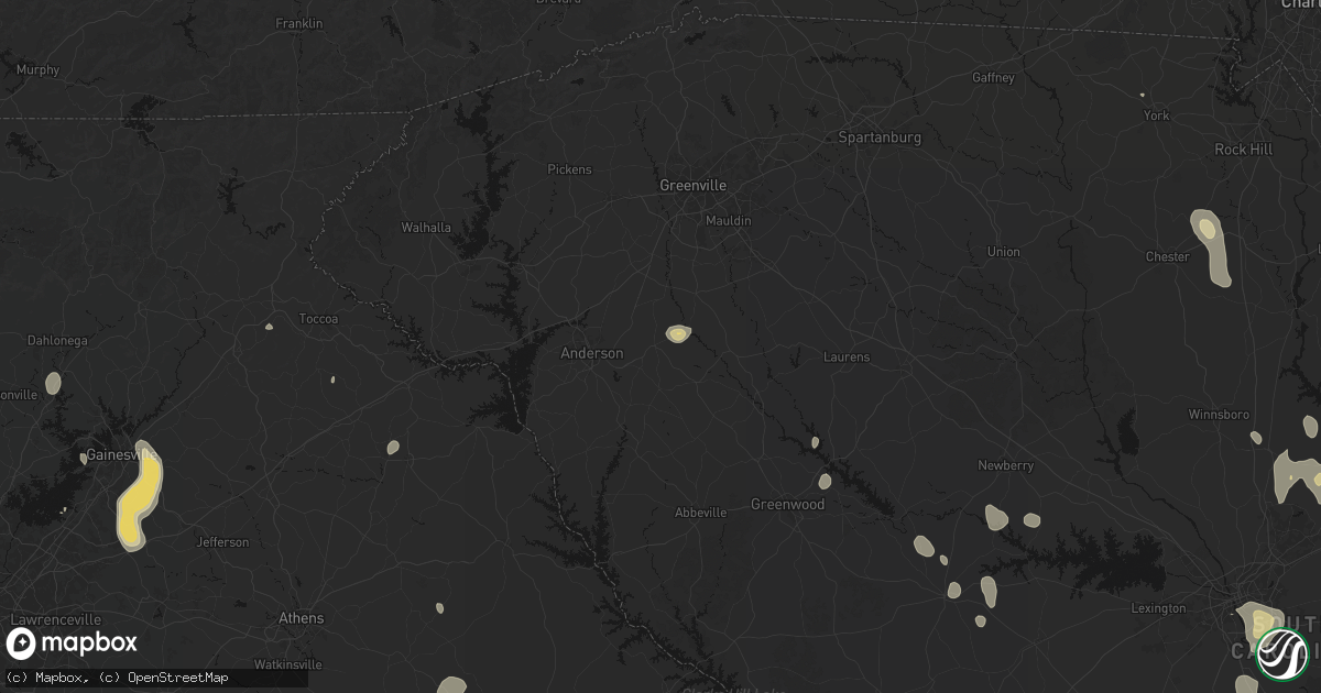Hail map in Belton, SC on September 5, 2026