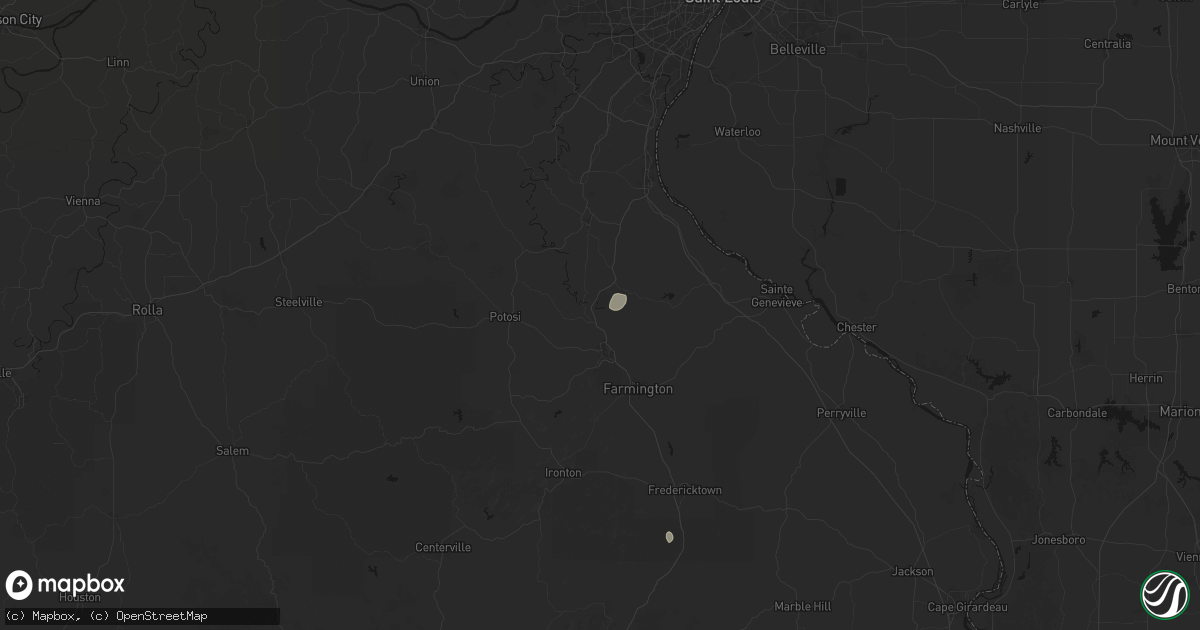 Hail map in Bonne Terre, MO on September 5, 2026
