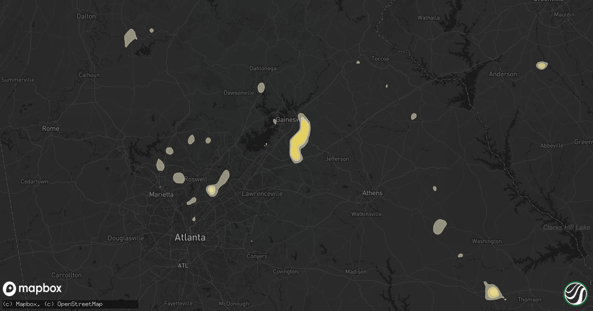 Hail map in Braselton, GA on September 5, 2026