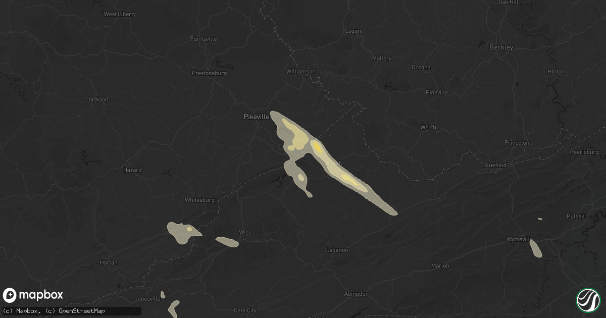 Hail map in Breaks, VA on September 5, 2026