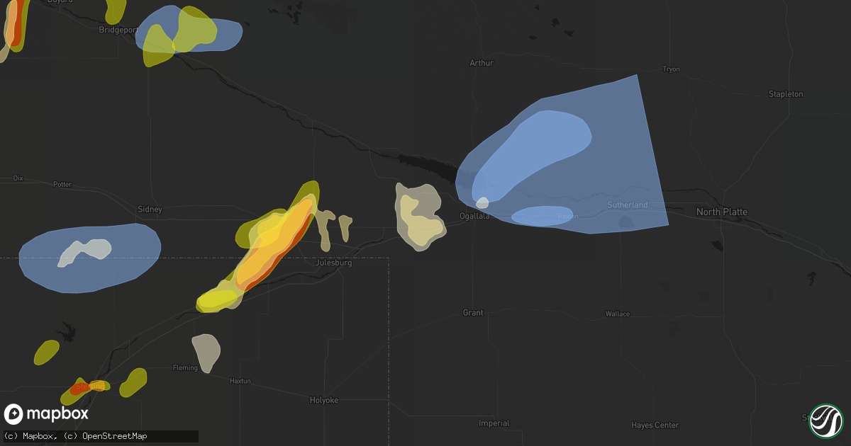 Hail map in Brule, NE on September 5, 2026