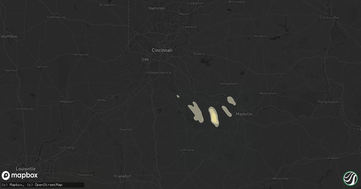 Hail map in Butler, KY on September 5, 2026