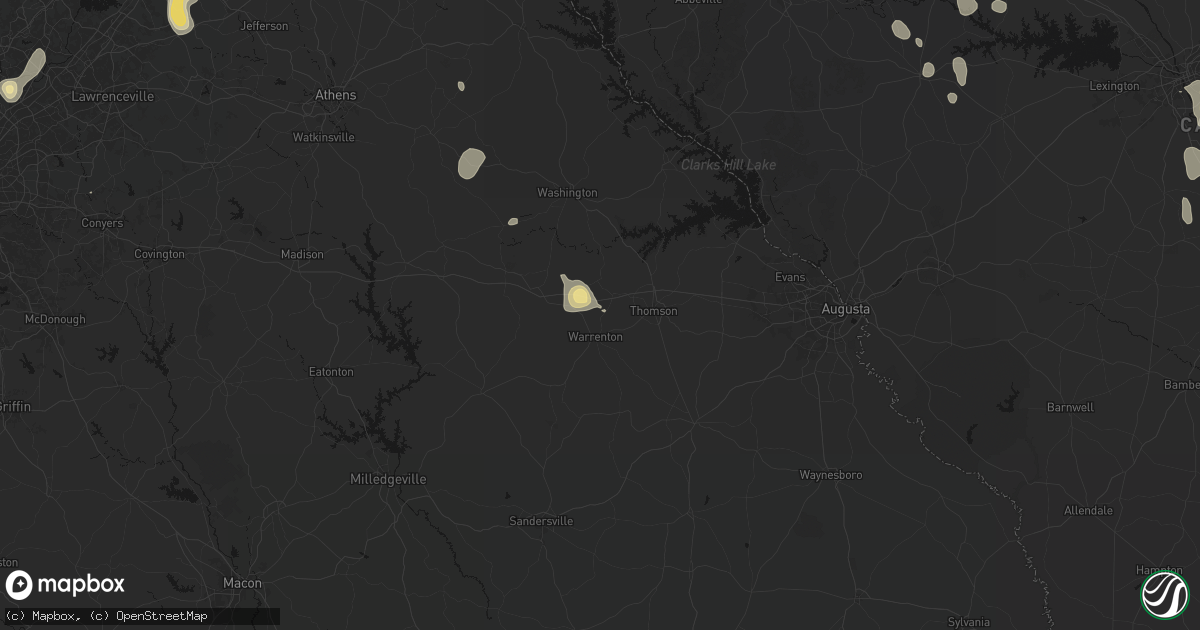 Hail map in Camak, GA on September 5, 2026