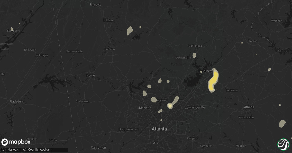 Hail map in Canton, GA on September 5, 2026