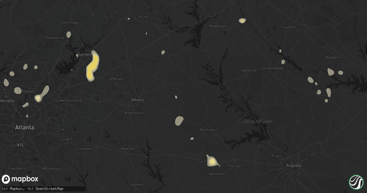 Hail map in Carlton, GA on September 5, 2026