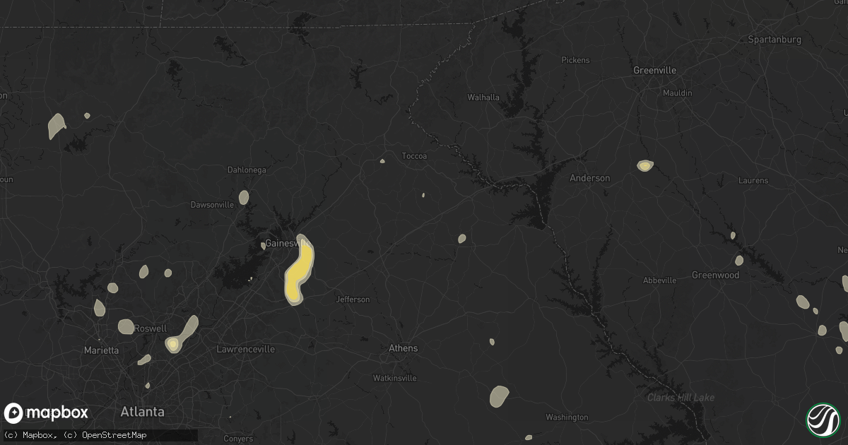 Hail map in Carnesville, GA on September 5, 2026