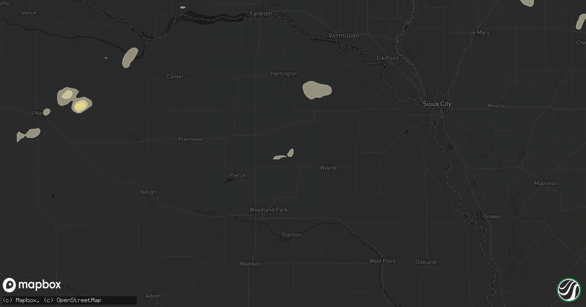 Hail map in Carroll, NE on September 5, 2026