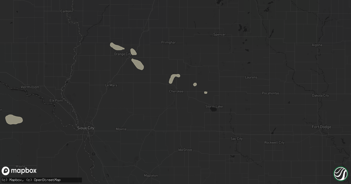 Hail map in Cherokee, IA on September 5, 2026
