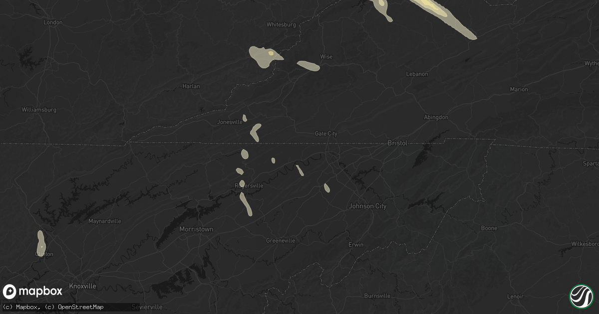 Hail map in Church Hill, TN on September 5, 2026