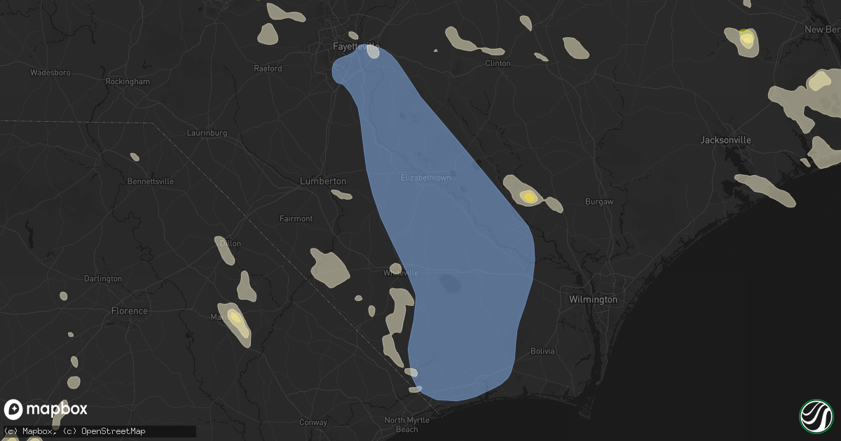 Hail map in Clarkton, NC on September 5, 2026