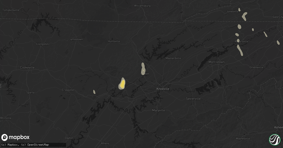 Hail map in Clinton, TN on September 5, 2026