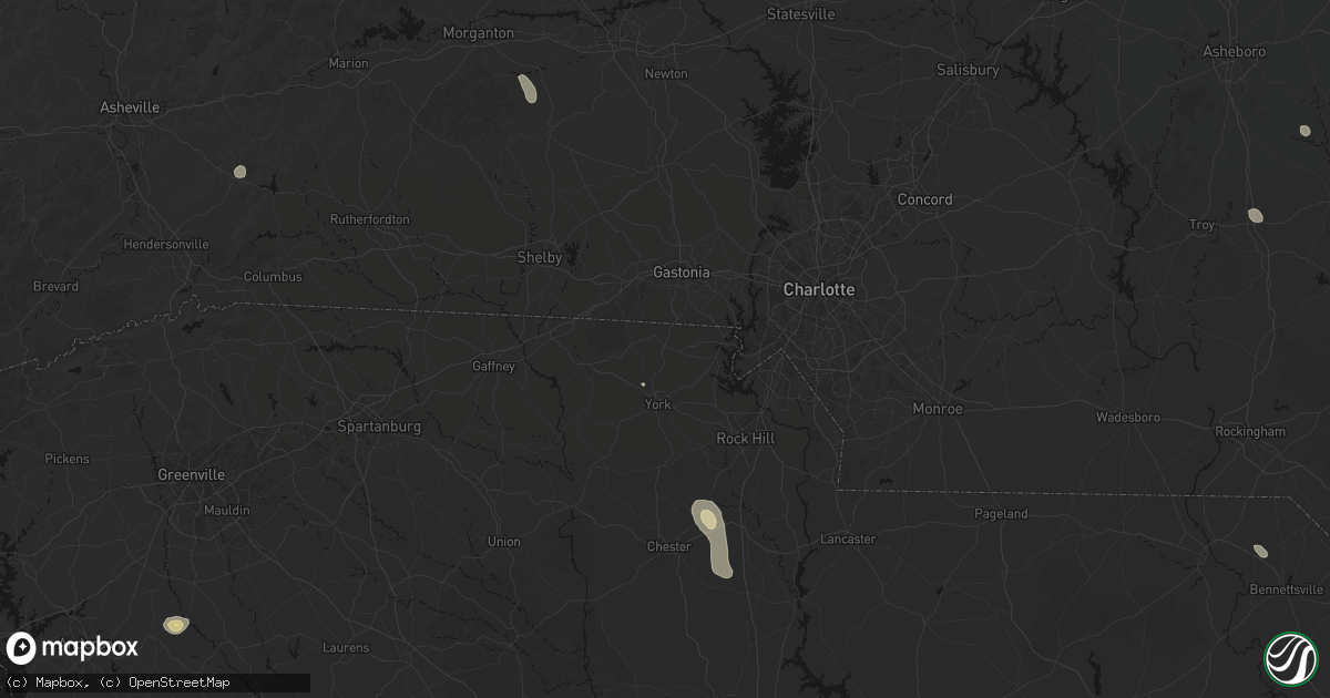 Hail map in Clover, SC on September 5, 2026