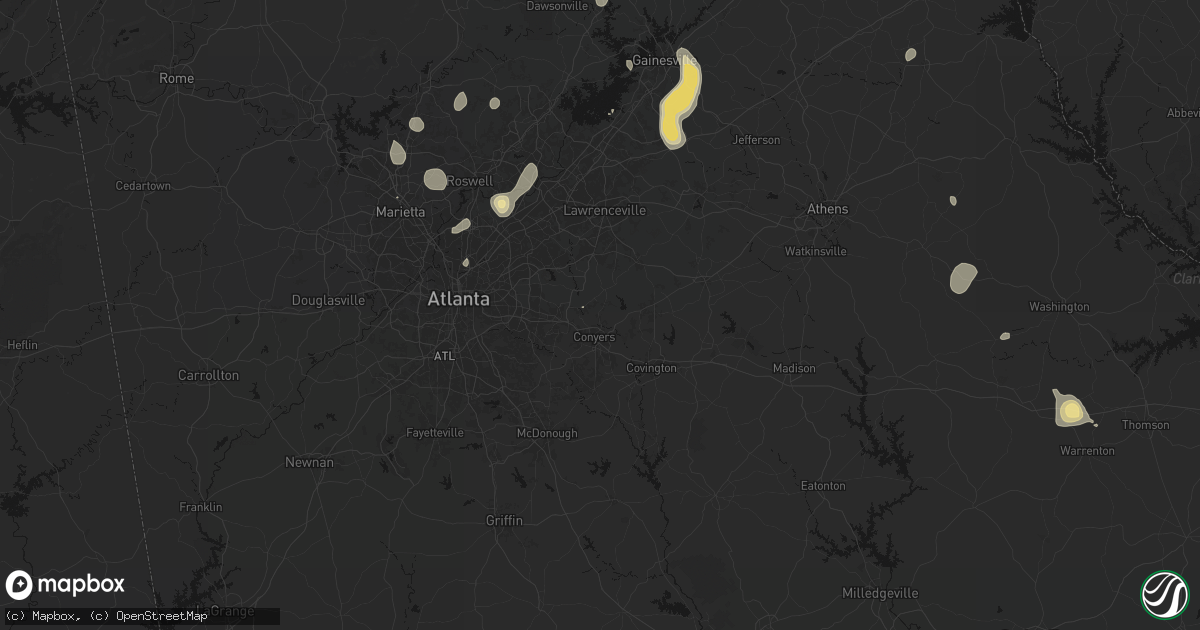 Hail map in Conyers, GA on September 5, 2026