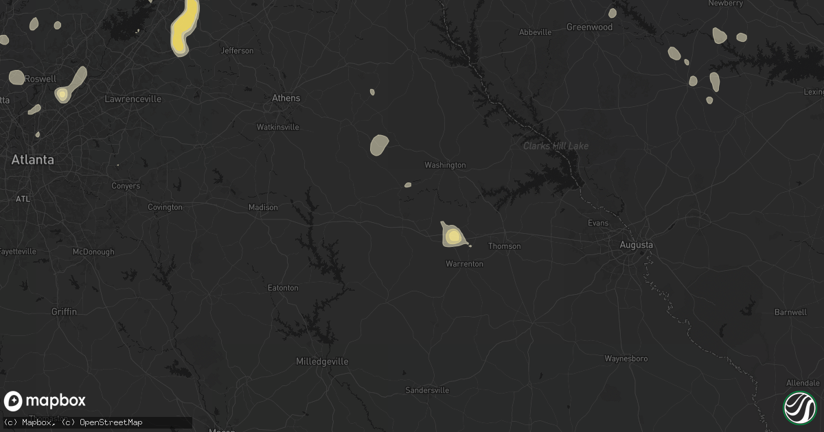 Hail map in Crawfordville, GA on September 5, 2026