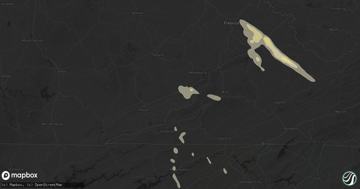 Hail map in Cumberland, KY on September 5, 2026