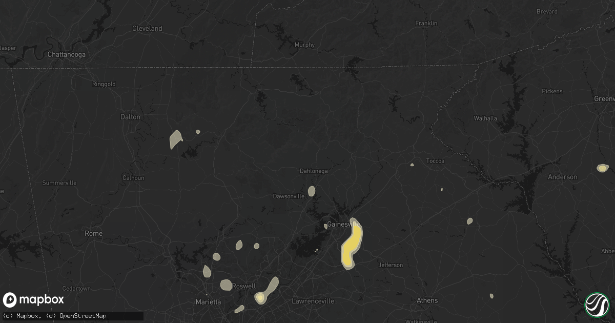 Hail map in Dahlonega, GA on September 5, 2026