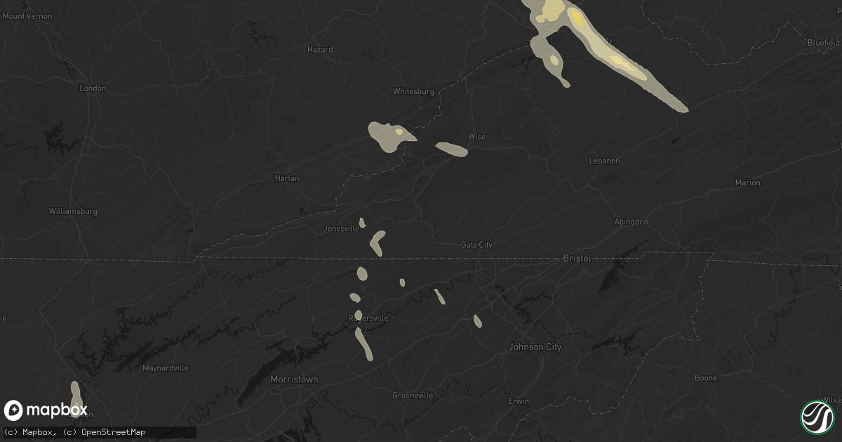 Hail map in Duffield, VA on September 5, 2026