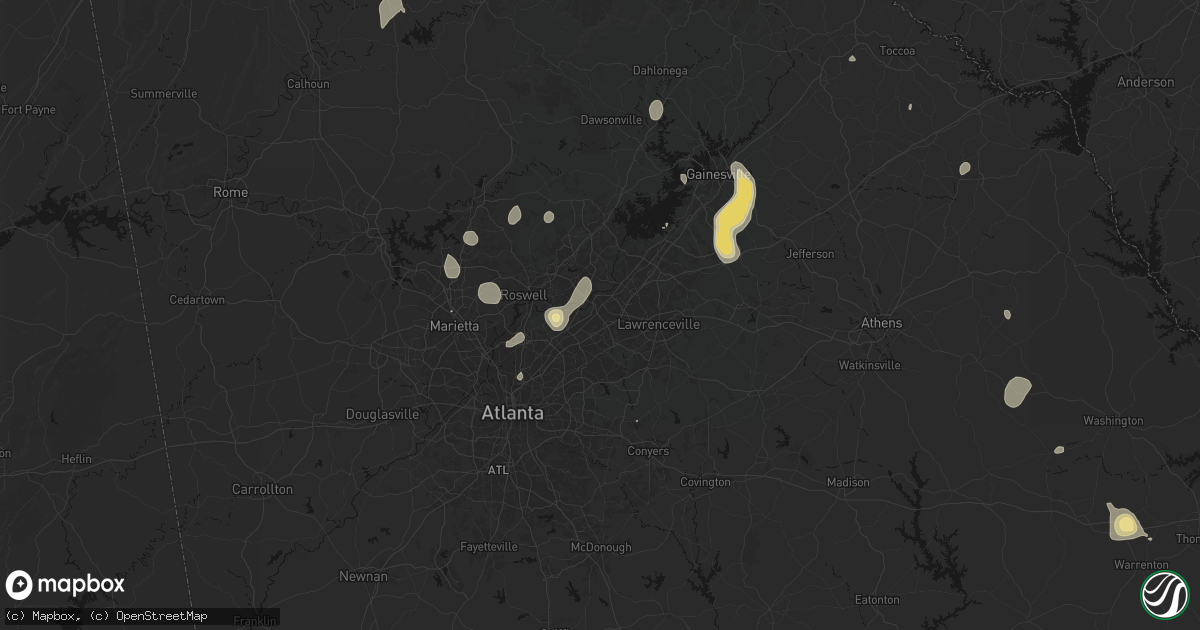 Hail map in Duluth, GA on September 5, 2026