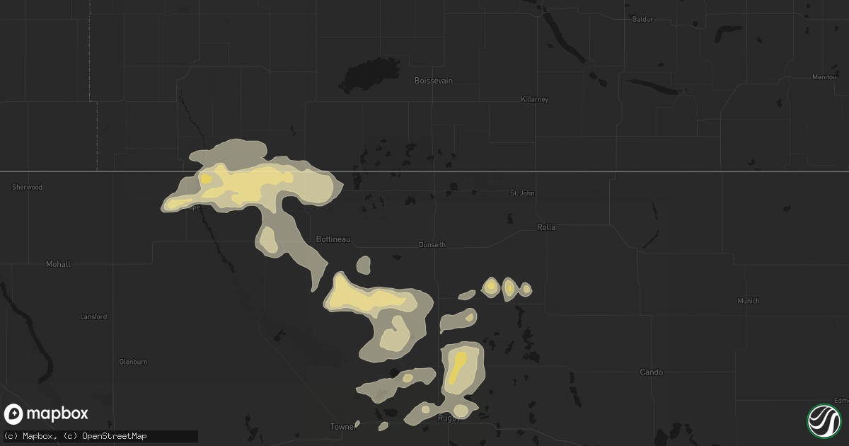 Hail map in Dunseith, ND on September 5, 2026